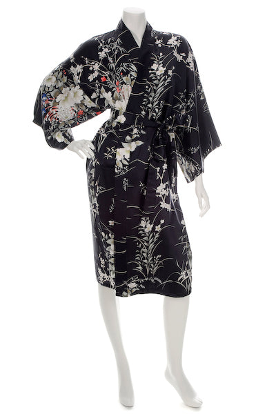 Hana Short Silk Kimono